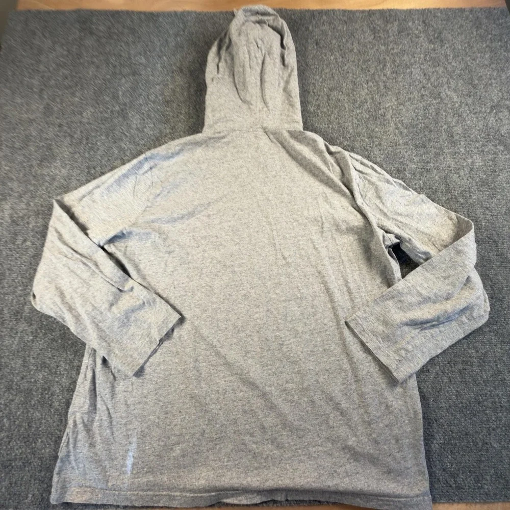 Polo Ralph Lauren Mens Gray Cotton Long Sleeve Hooded T-Shirt Pony Logo L 1690
